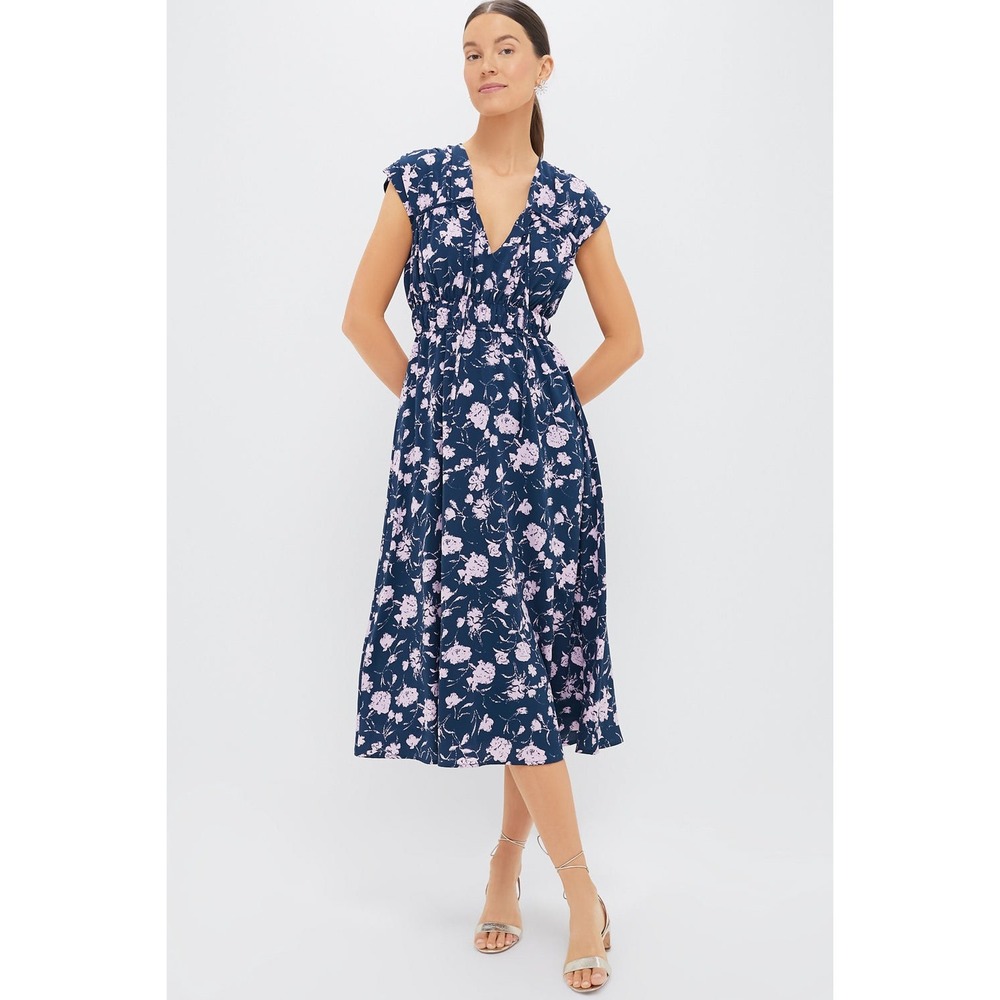 NWT Hyacinth House Tuckernuck Abstract Floral Amanda Midi Dress Small‎ Cottage